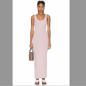 Enza Costa Silk Blend Ribbed Sleeveless Bodycon Maxi Dress Size Medium